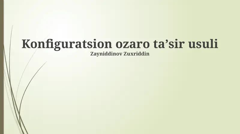 Konfiguratsion ozaro taʼsir usuli