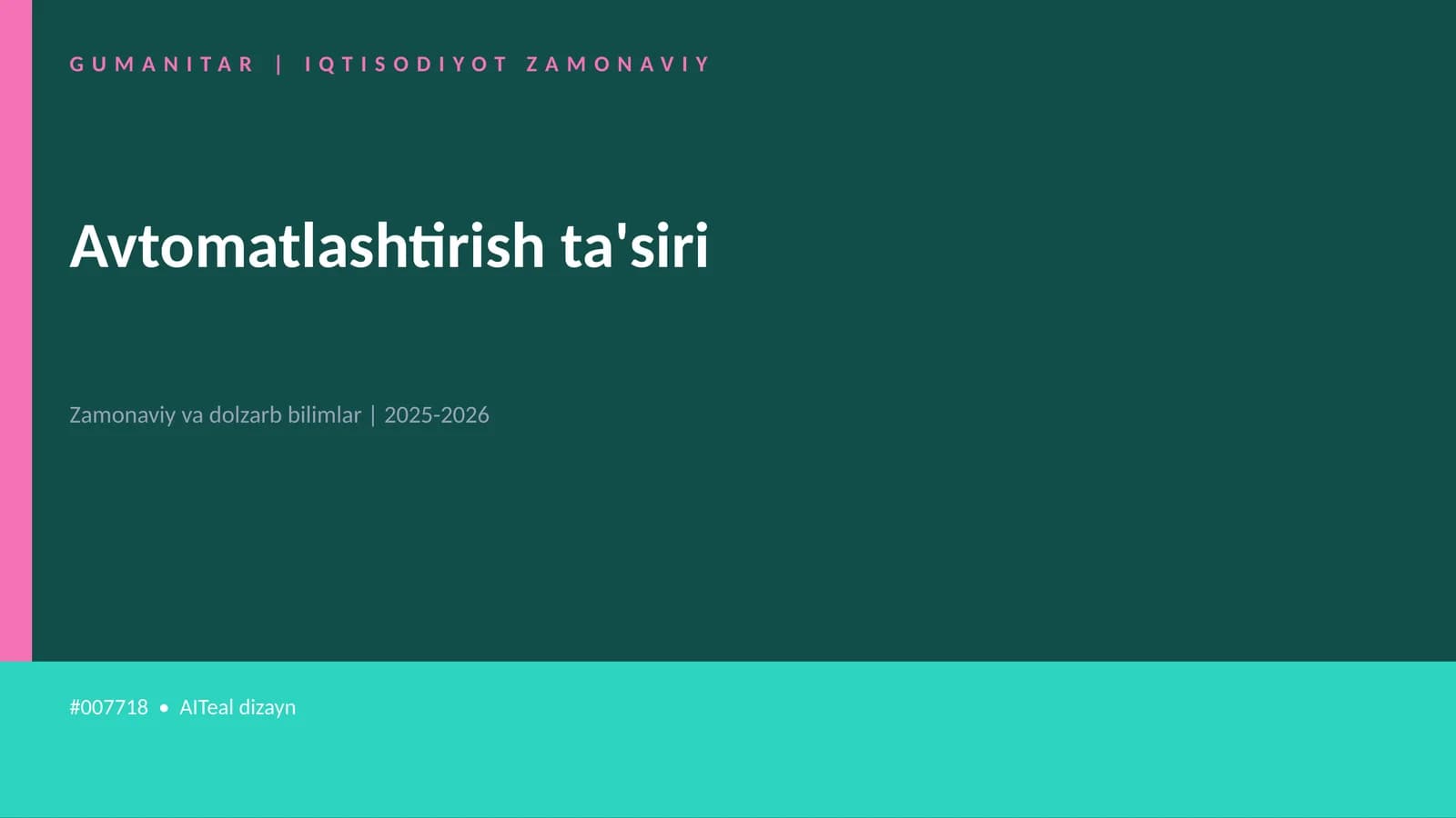 Avtomatlashtirish ta'siri