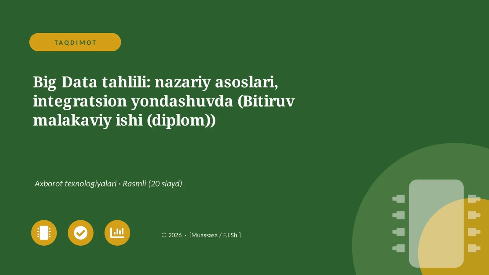 Big Data tahlili: nazariy asoslari, integratsion yondashuvda (Bitiruv malakaviy ishi (diplom))