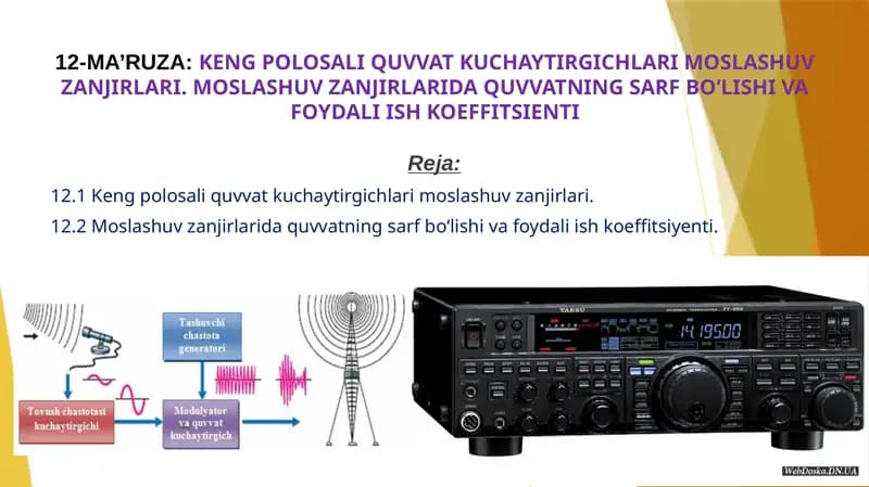 Keng polosali quvvat kuchaytirgichlari moslashuv zanjirlari