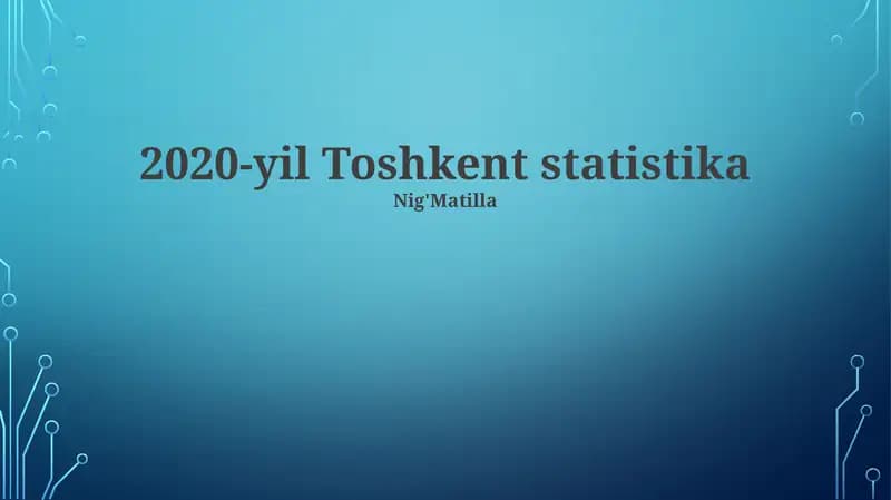 Toshkent statistika 2020