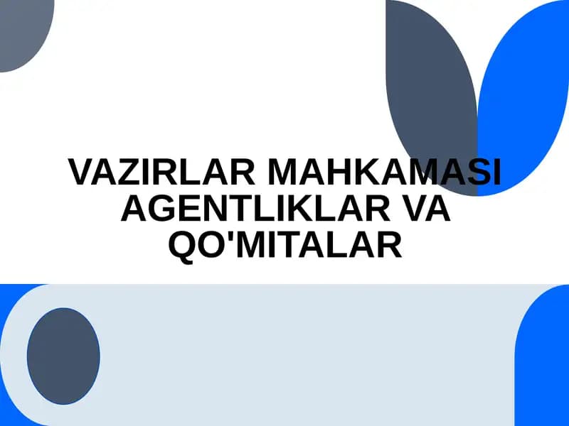Vazirlar Mahkamasi Agentliklar va Qo'mitalar