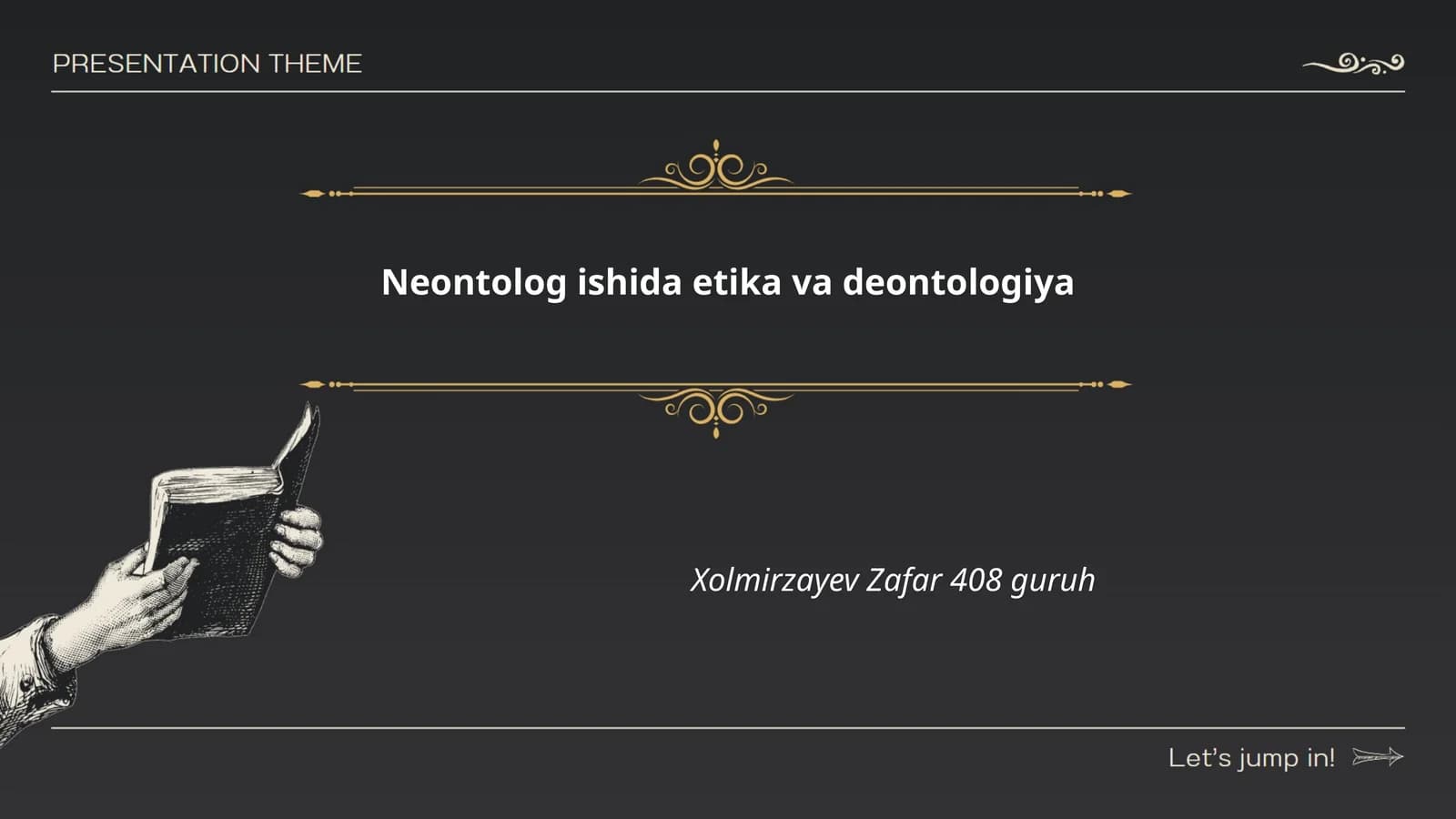 Neontolog ishida etika va deontologiya