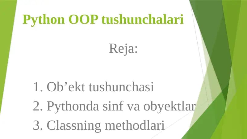 PythonOOPtushunchalari