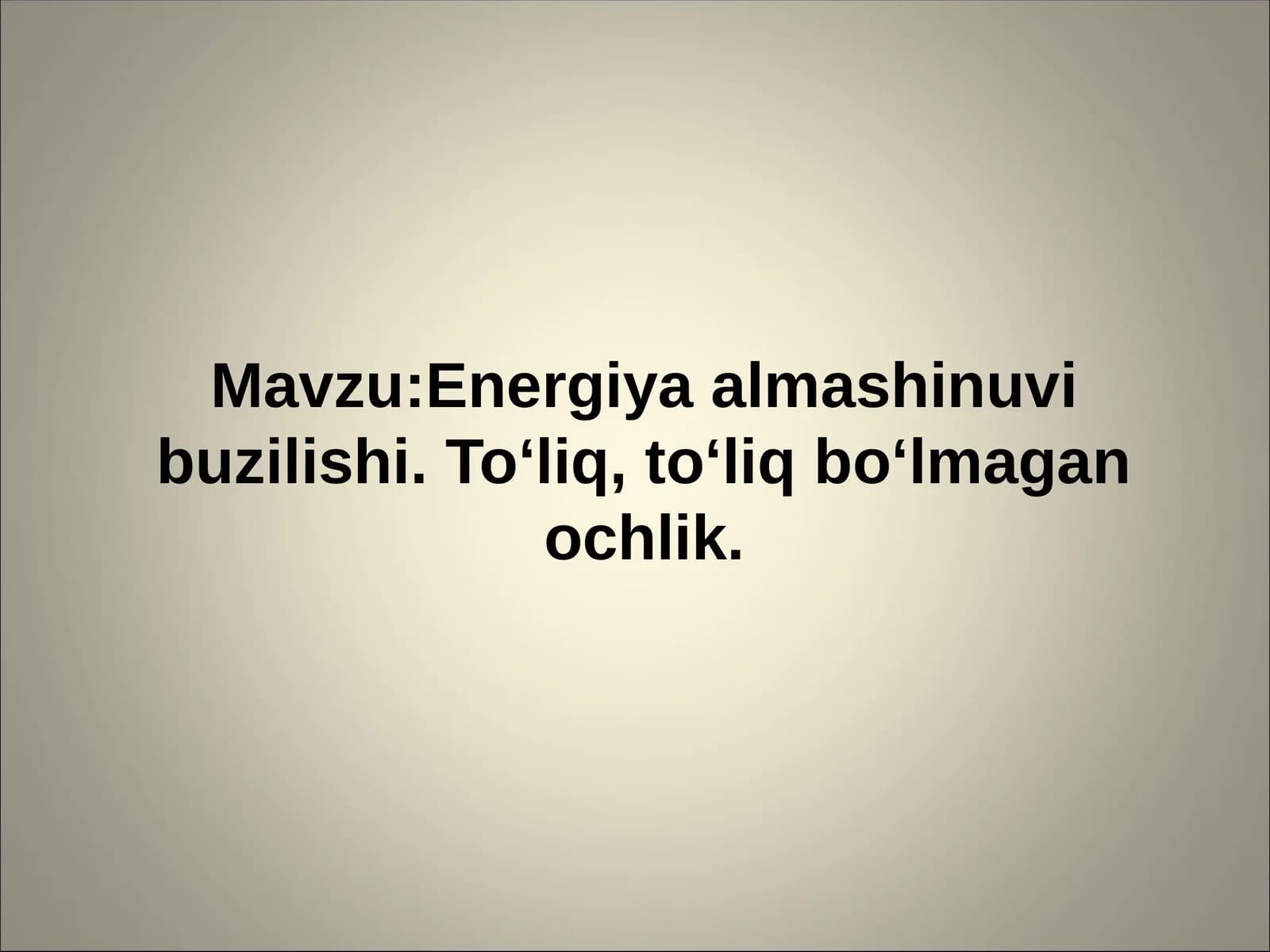 Energiya almashinuvi buzilishi. Toʻliq, toʻliq boʻlmagan ochlik