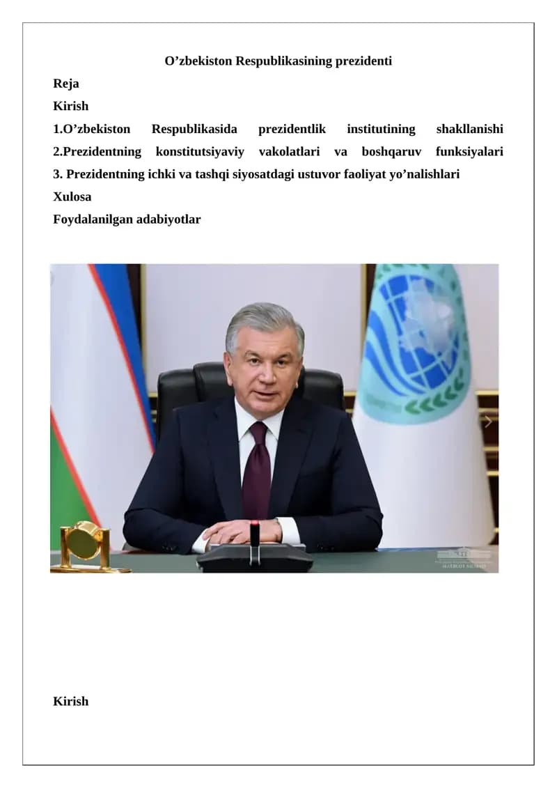 O’zbekiston Respublikasining Prezidenti