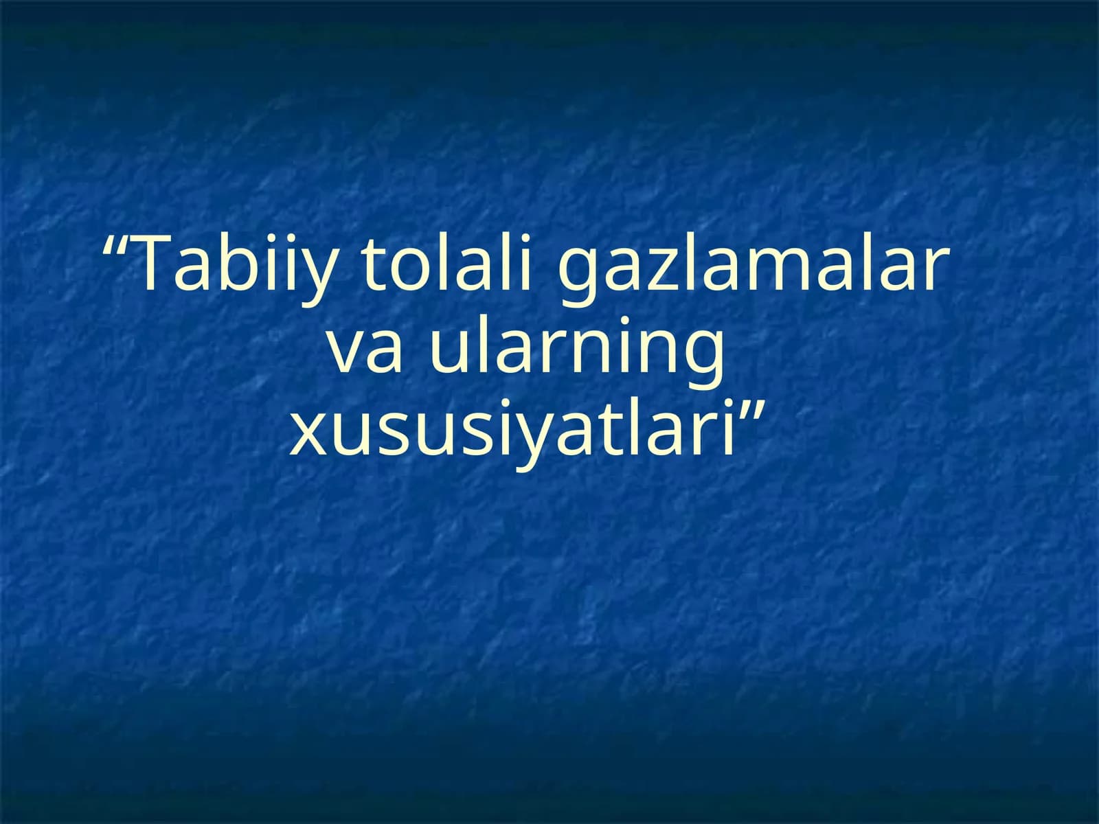 Tabiiy tolali gazlamalar va ularning xususiyatlari