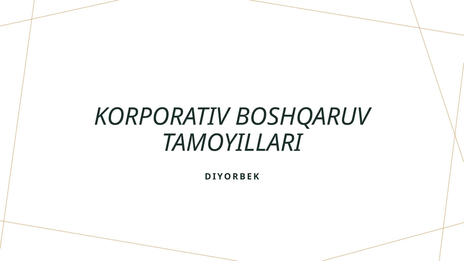 Korporativ boshqaruv tamoyillari
