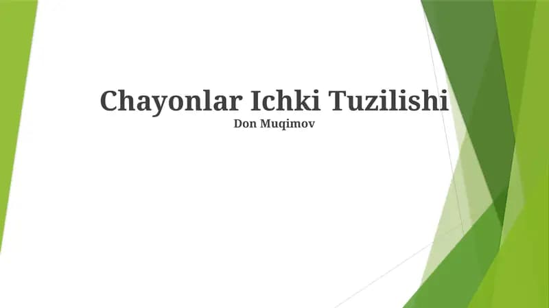Chayonlar Ichki Tuzilishi