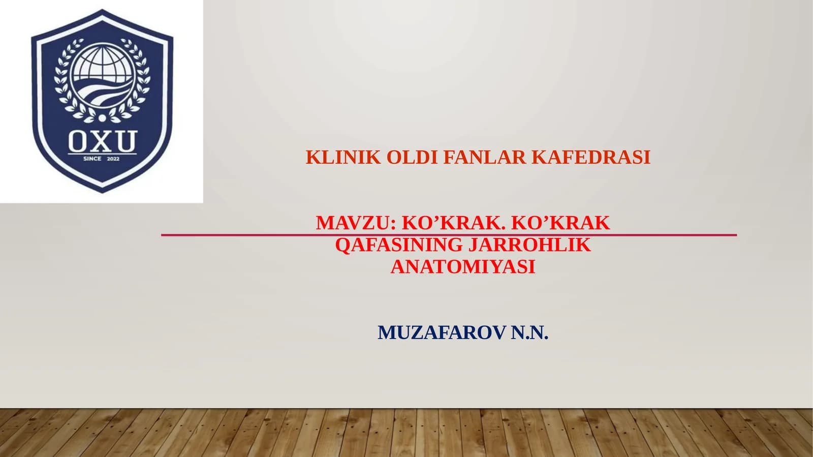 Ko'krak qafasining jarrohlik anatomiyasi