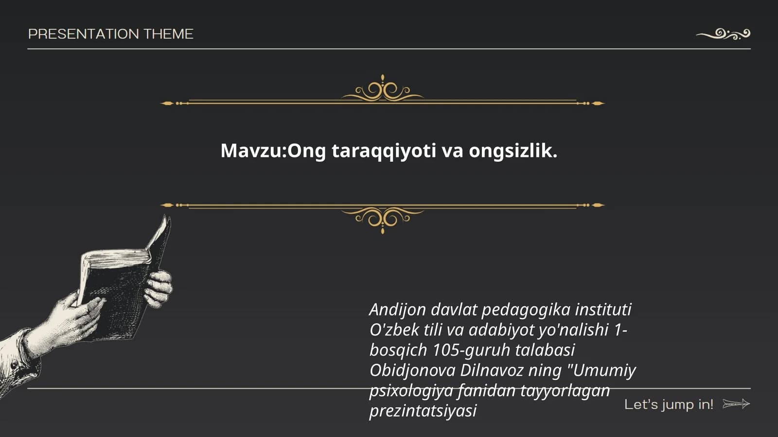 Umumiy psixologiya fanidan tayyorlagan prezintatsiya