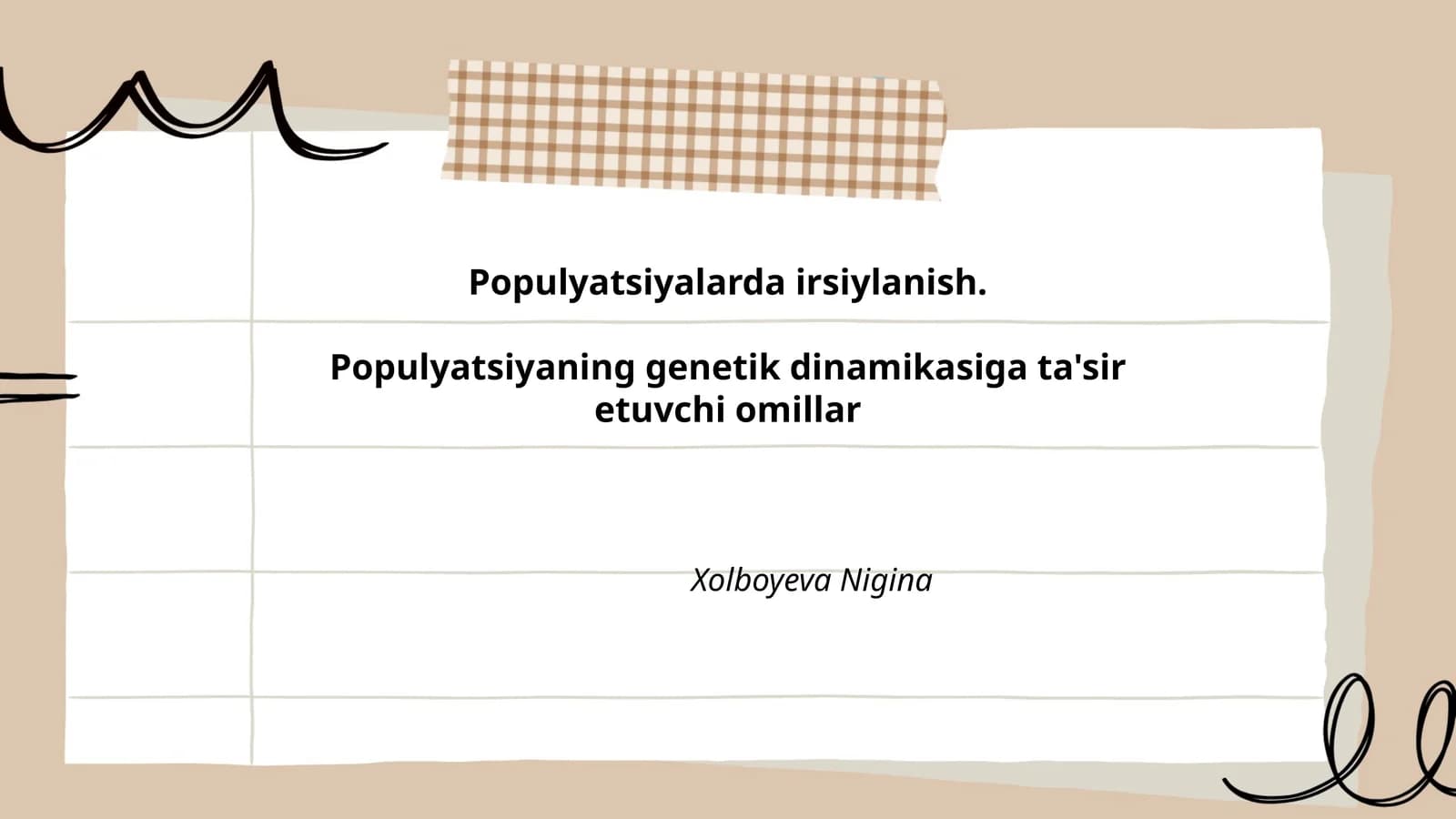 Populyatsiyalarda irsiylanish. Populyatsiyaning genetik dinamikasiga ta'sir etuvchi omillar