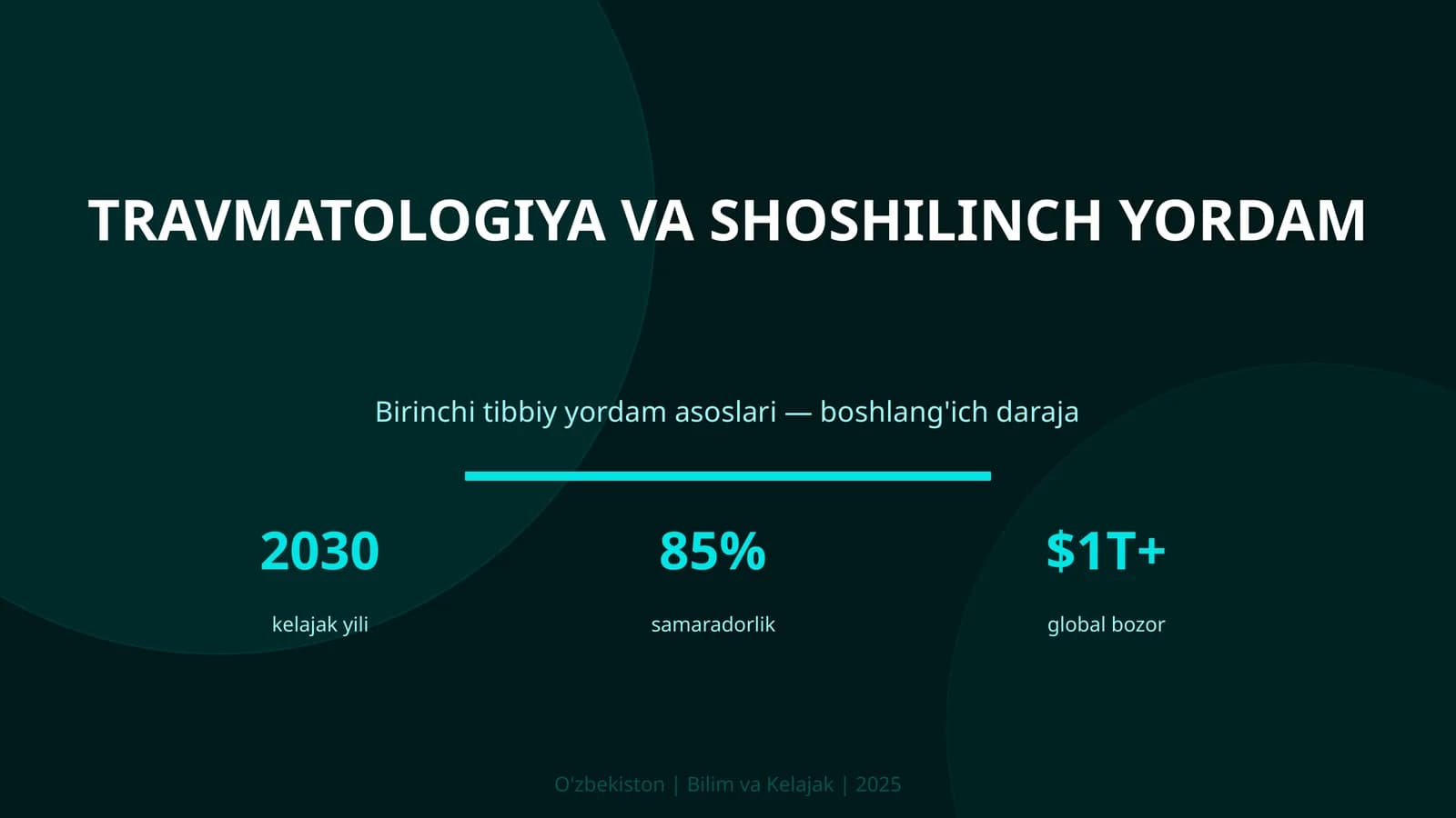Travmatologiya va shoshilinch yordam
