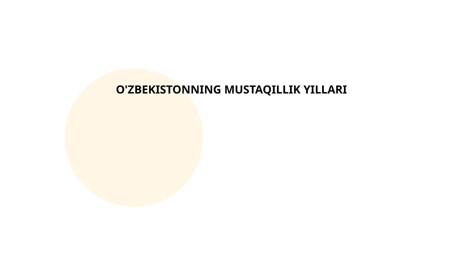 O'ZBEKISTONNING MUSTAQILLIK YILLARI