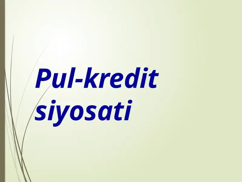 Pul-kredit siyosati