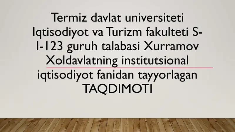 Mulk huquqlari nazariyasi va mulkchilik shakllari rivojlanishining evolyutsiyasi