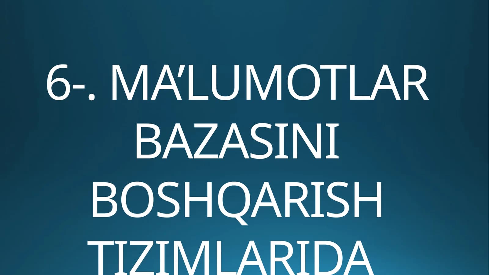 Relatsion modelni yaratish maqsadlari