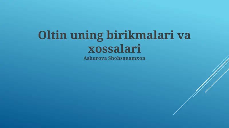 Oltinning Ekologik Ahamiyati