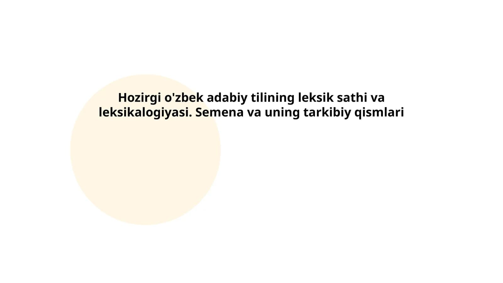 Leksik sathi va leksikalogiyasi