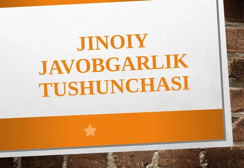 Jinoiy javobgarlik tushunchasi