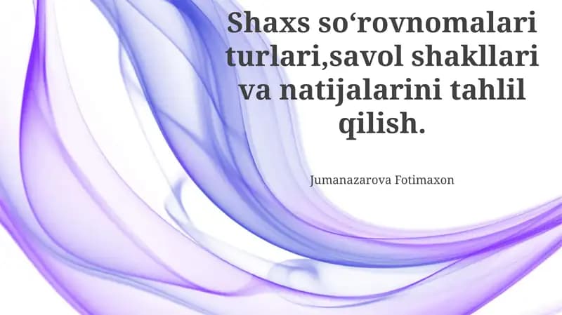 Savol formatlari