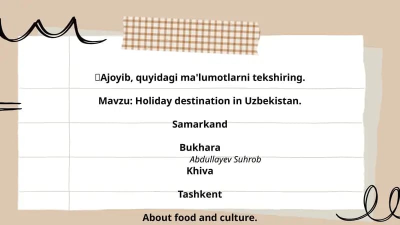 Holiday destination in Uzbekistan