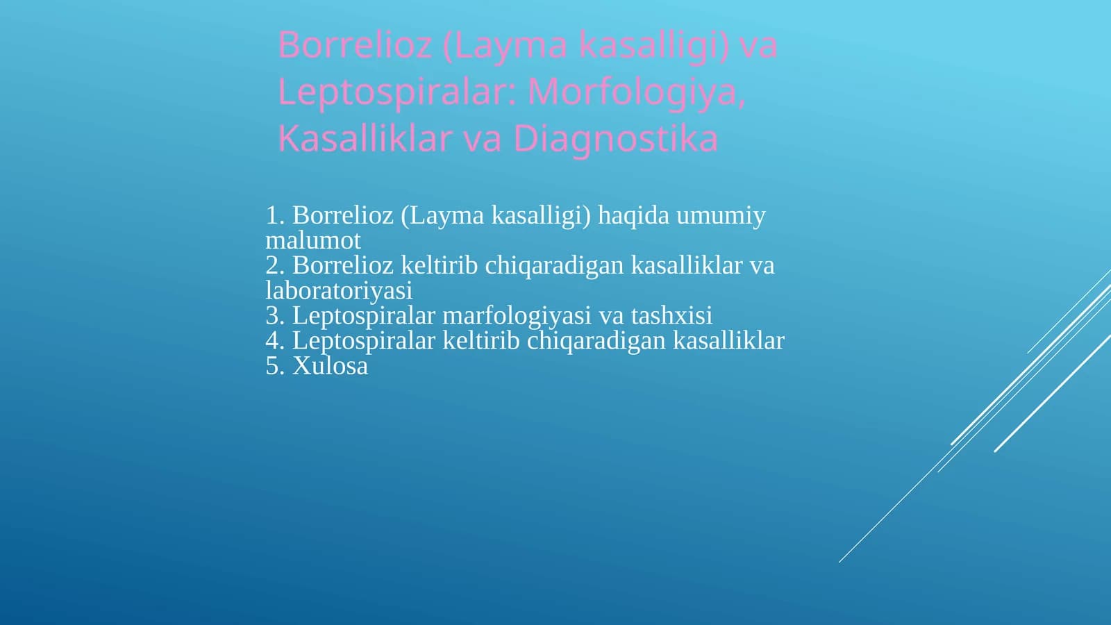Borrelioz (Layma kasalligi) va Leptospiralar: Morfologiya, Kasalliklar va Diagnostika