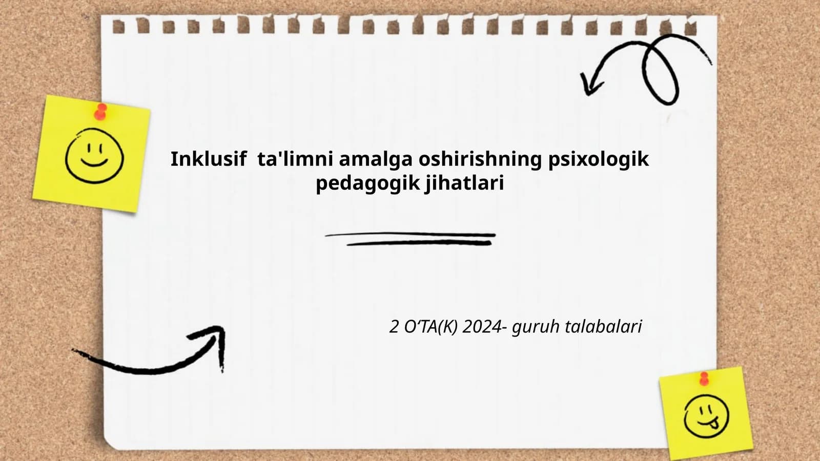 Inklusif ta'limni amalga oshirishning psixologik pedagogik jihatlari