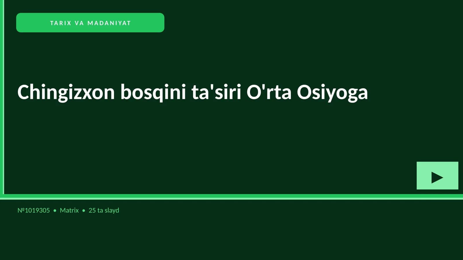 Chingizxon bosqini ta'siri O'rta Osiyoga