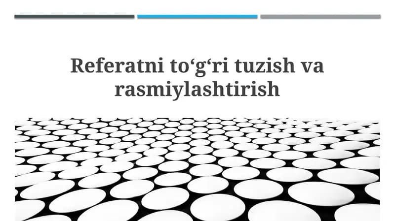 Hisobot tuzish asoslari
