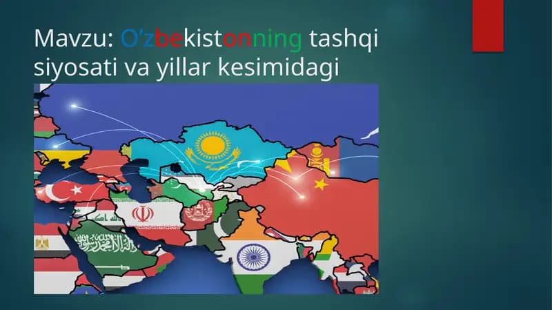 O’zbekistonningtashqi siyosati va yillar kesimidagi o’zgarishlar