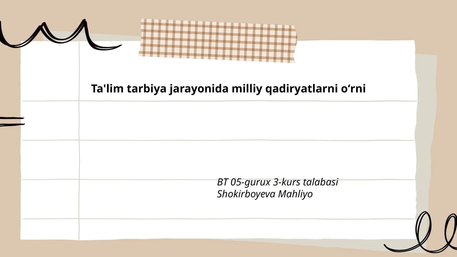 Ta'lim tarbiya jarayonida milliy qadiryatlarni oʻrni