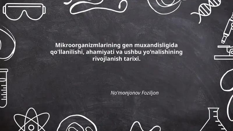 Mikrobiologiya va gen muhandisligi