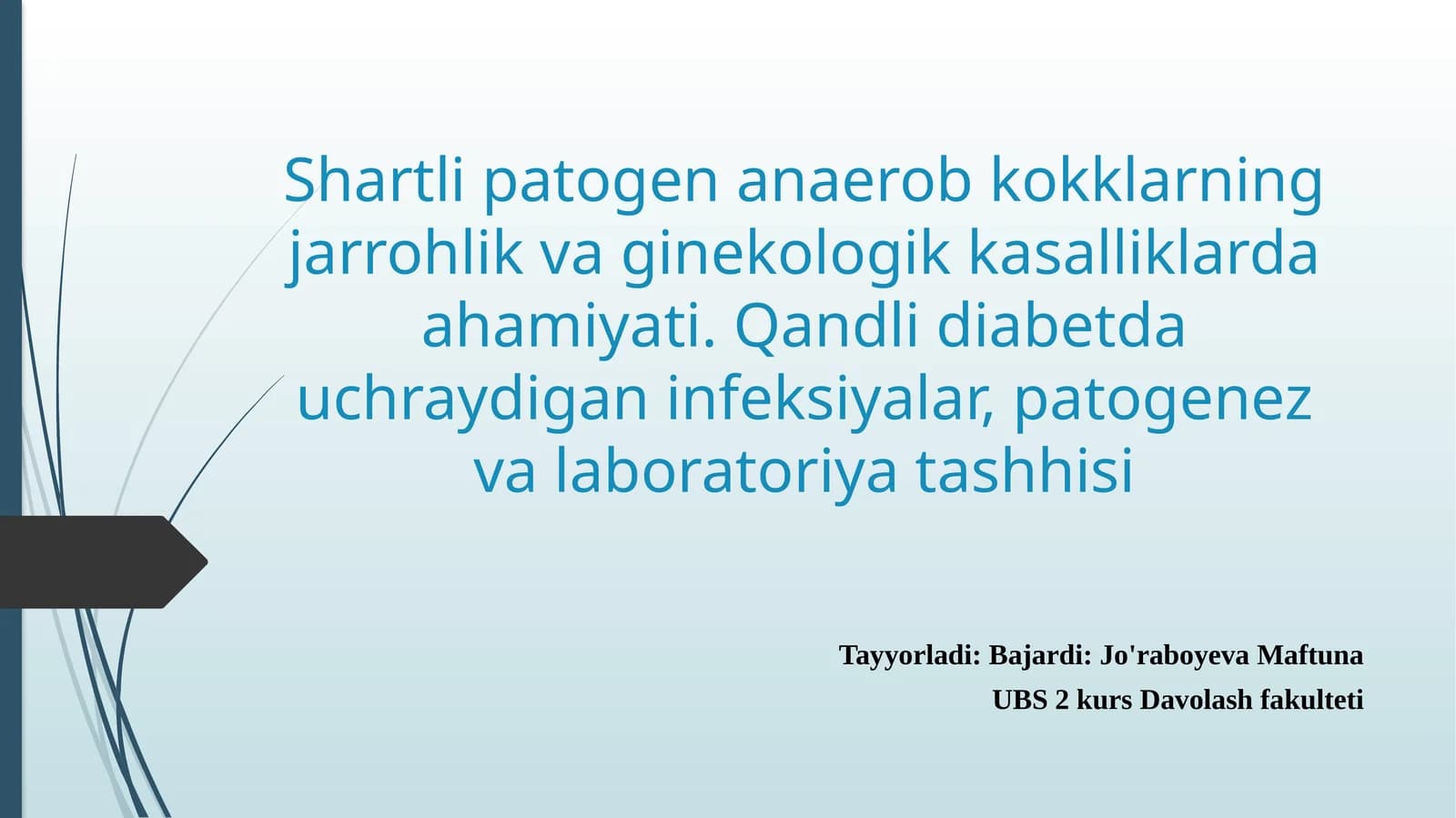 Shartli patogen anaerob kokklarning jarrohlik vaginekologik kasalliklarda ahamiyati