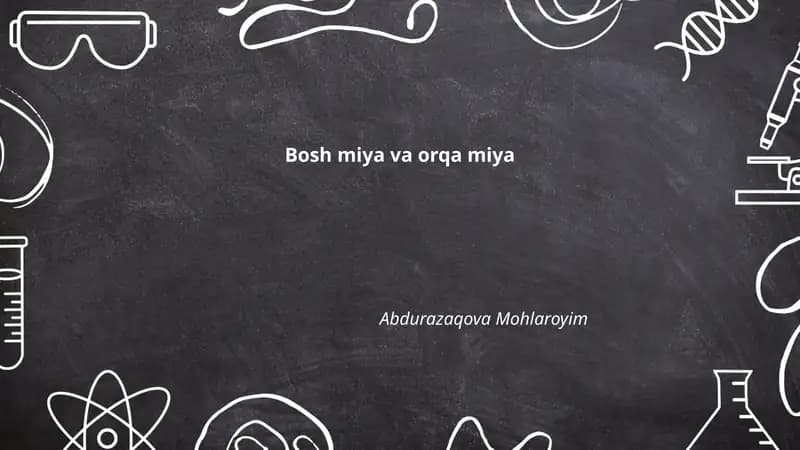 Bosh miya va orqa miya