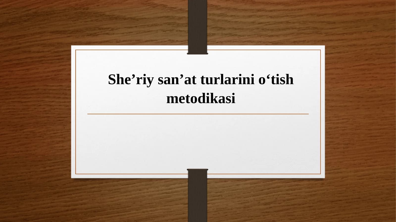 She’riy san’at turlarini o‘tish metodikasi