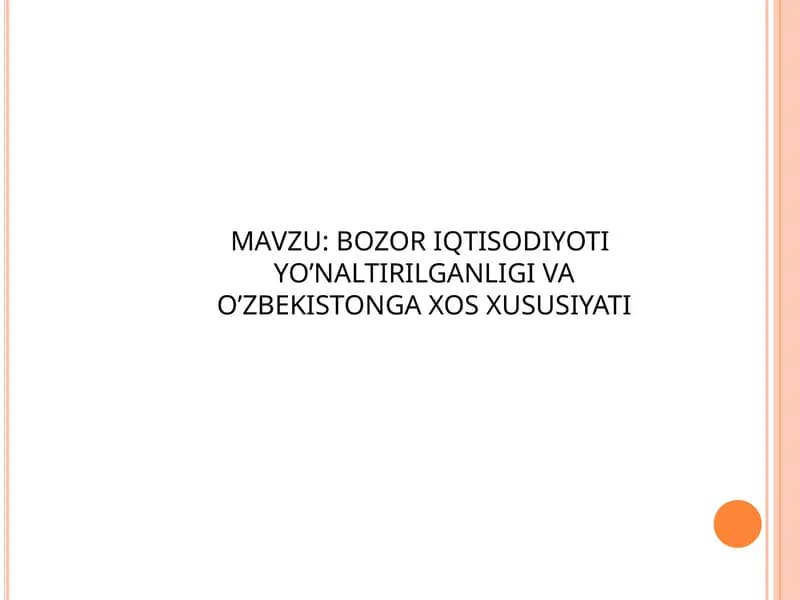 Bozoriqtisodiyotiga yo’llari