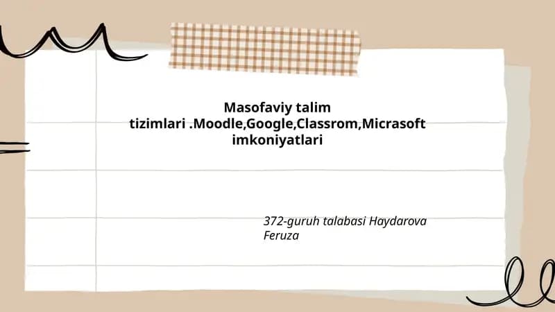 Masofaviy talim tizimlari