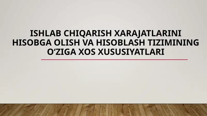 Ishlab chiqarish xarajatlari