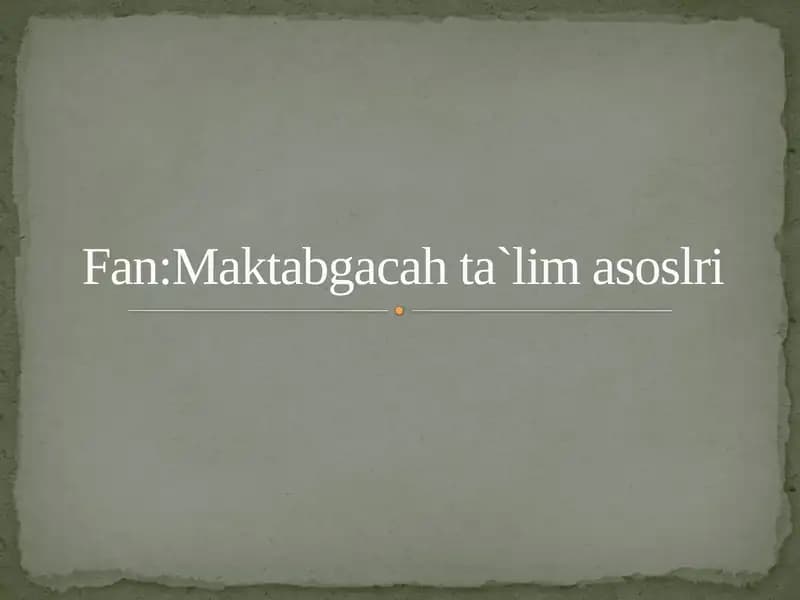 Ilm yo`li dasturining maktabgacaha ta`lim  tashkiloti faoliyatidagi roli