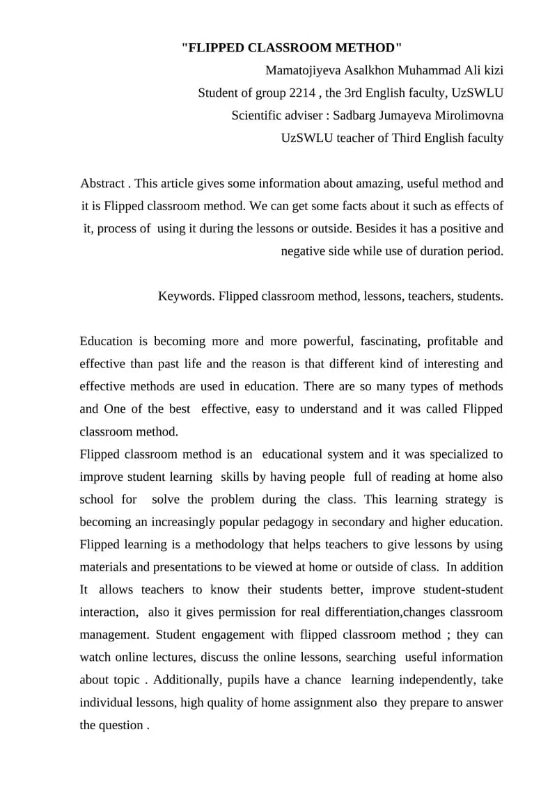 Flipped Classroom Method