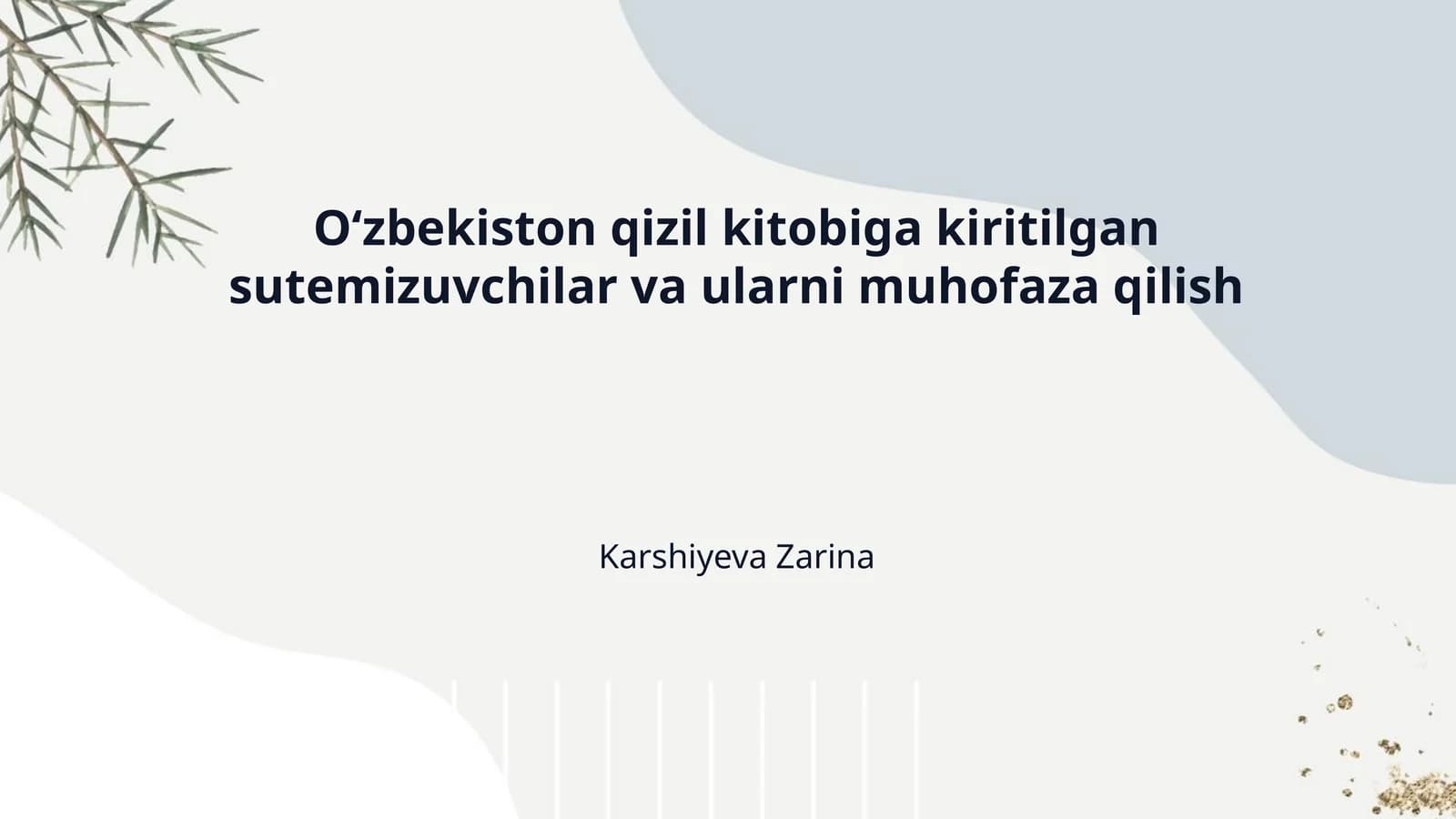 O‘zbekiston qizil kitobiga kiritilgan sutemizuvchilar va ularni muhofaza qilish