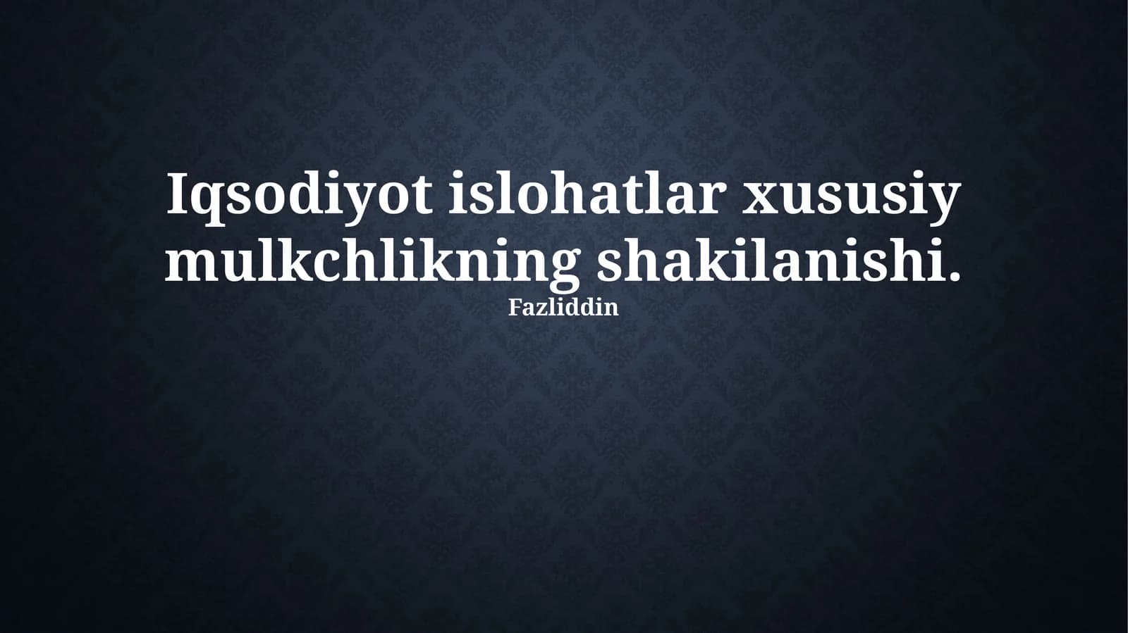 Xususiy mulkning shakilanishi