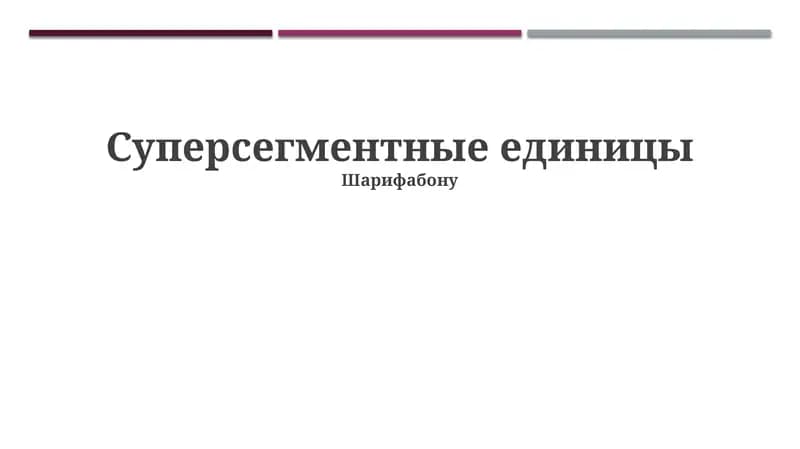 Суперсегментные единицы