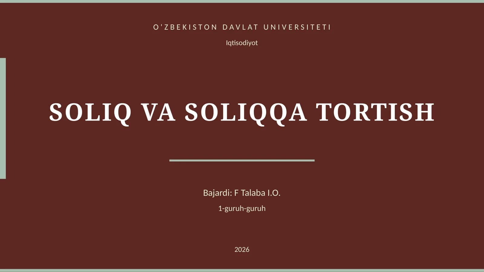 SOLIQ VA SOLIQQA TORTISH
