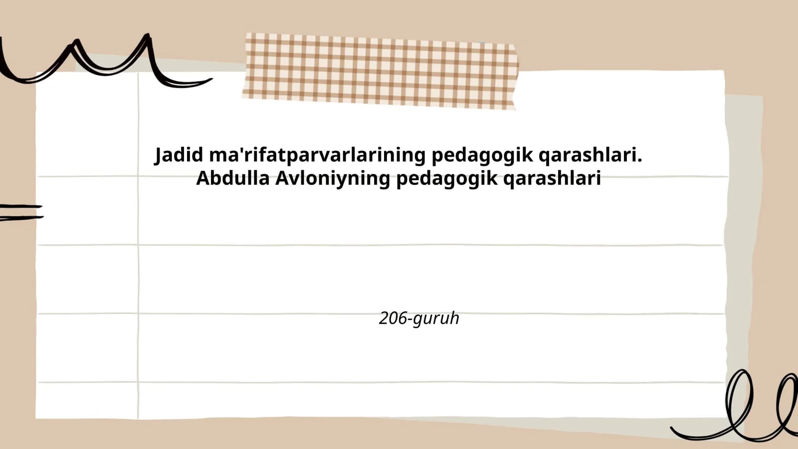 Jadid ma'rifatparvarlarining pedagogik qarashlari.Abdulla Avloniyning pedagogik qarashlari