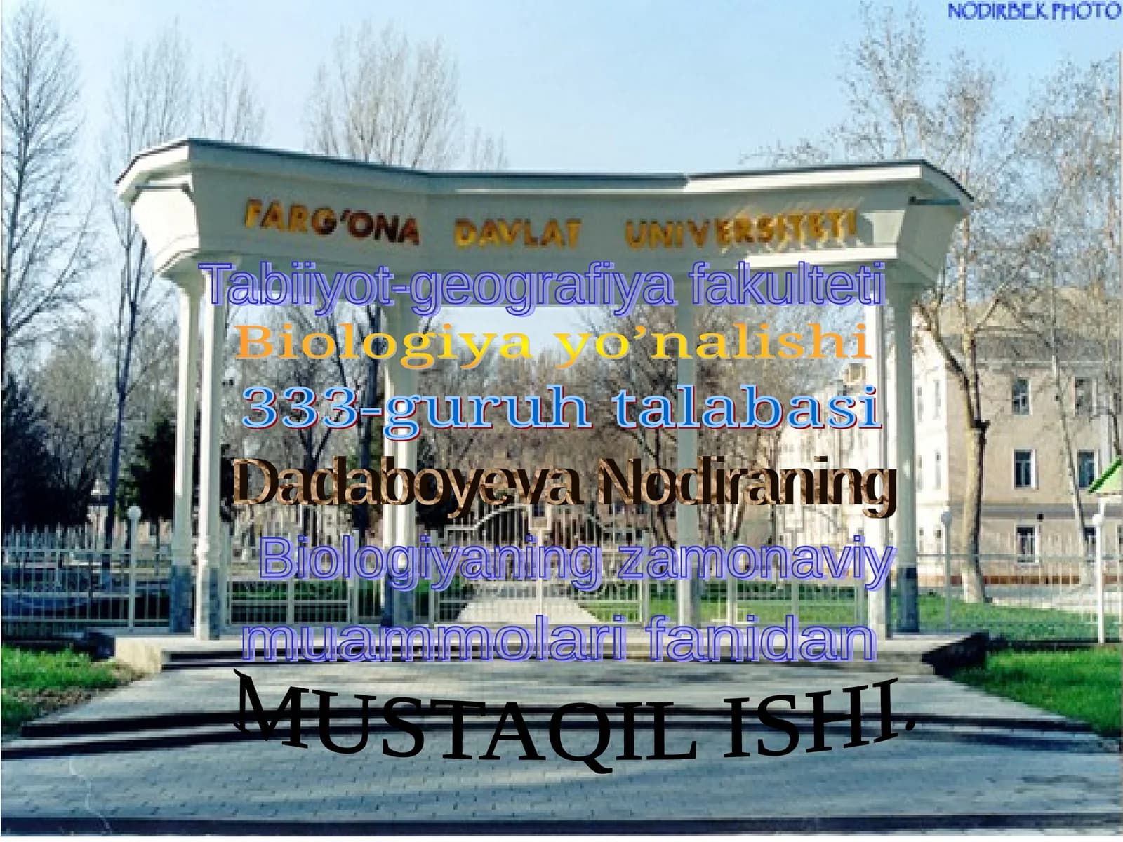 Biologiya yo’nalishi