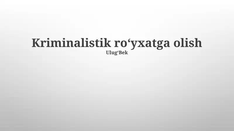 Sud-tibbiy ro'yxatga olish