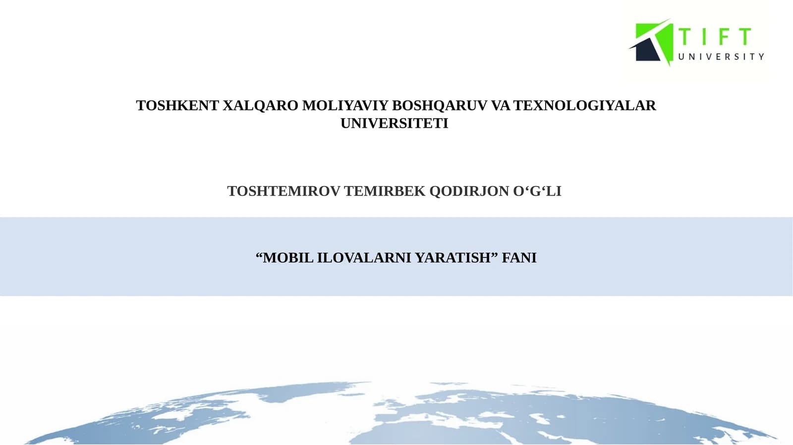MOBIL ILOVALARNI YARATISH
