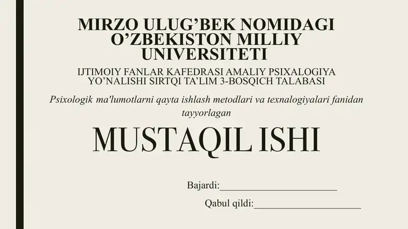 Ko'plik variatsion qator, ular bilan ishlash moda, mediana, tartiblash